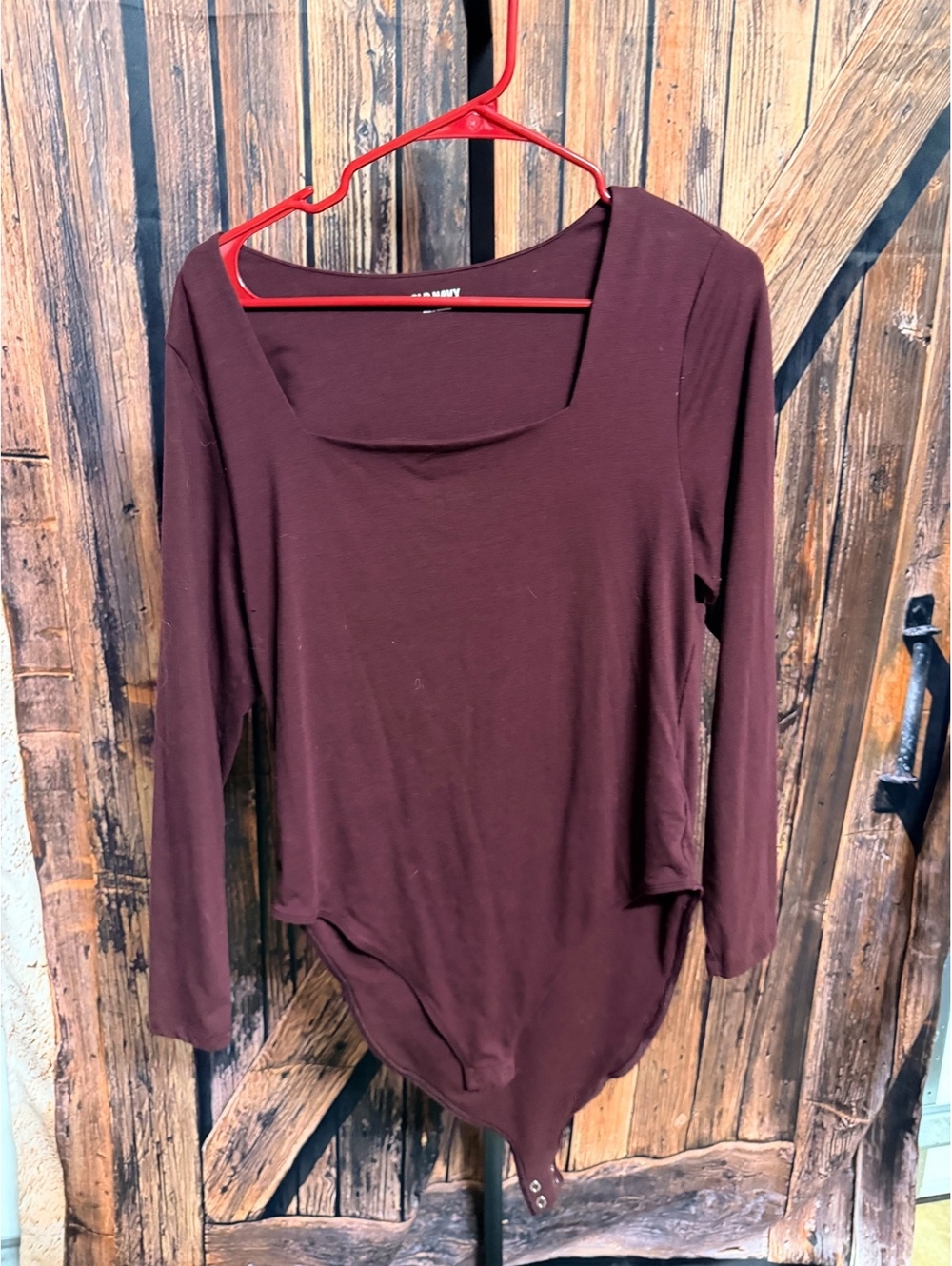 Old Navy Women's Long Sleeve Burgundy Bodysuit XL